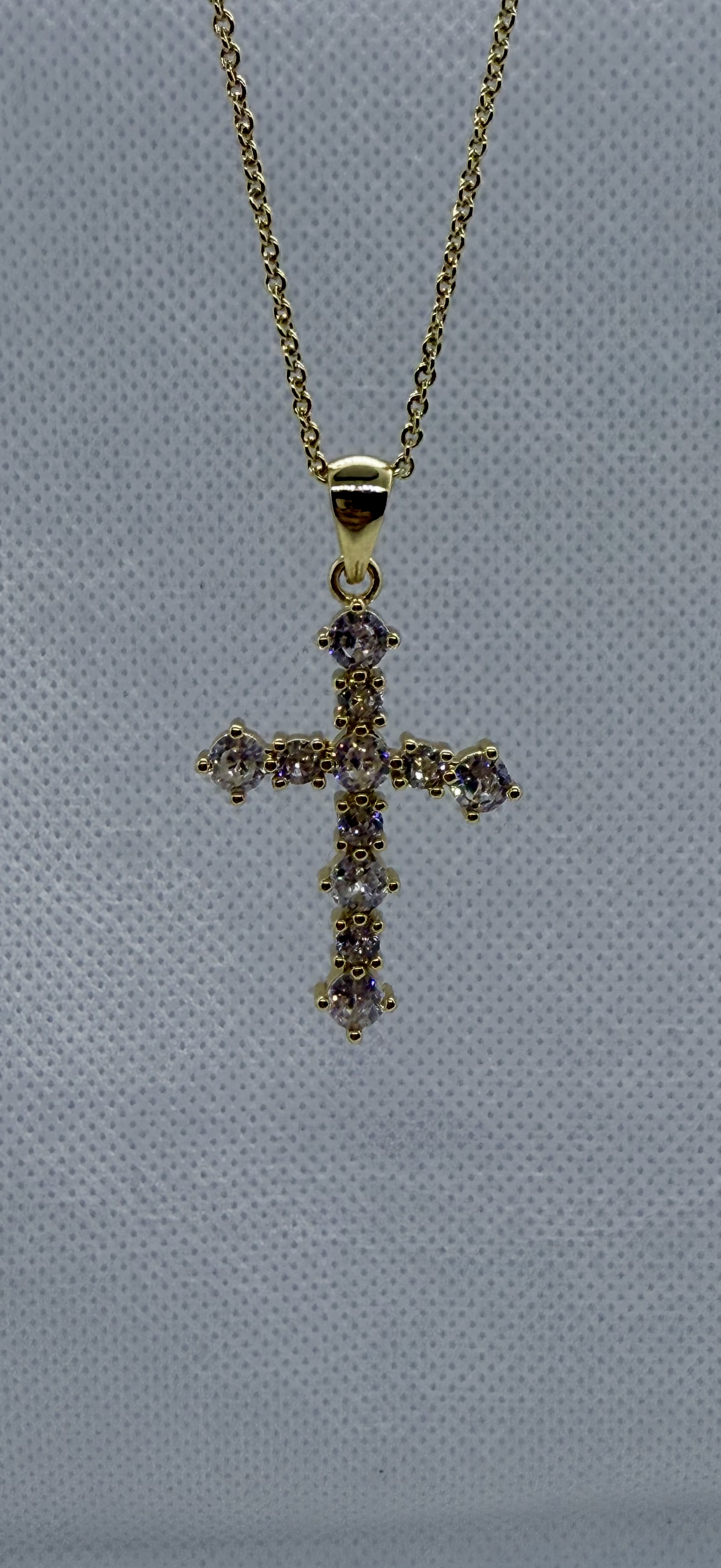 Chaîne Croix – Plaqué Or & Zircon