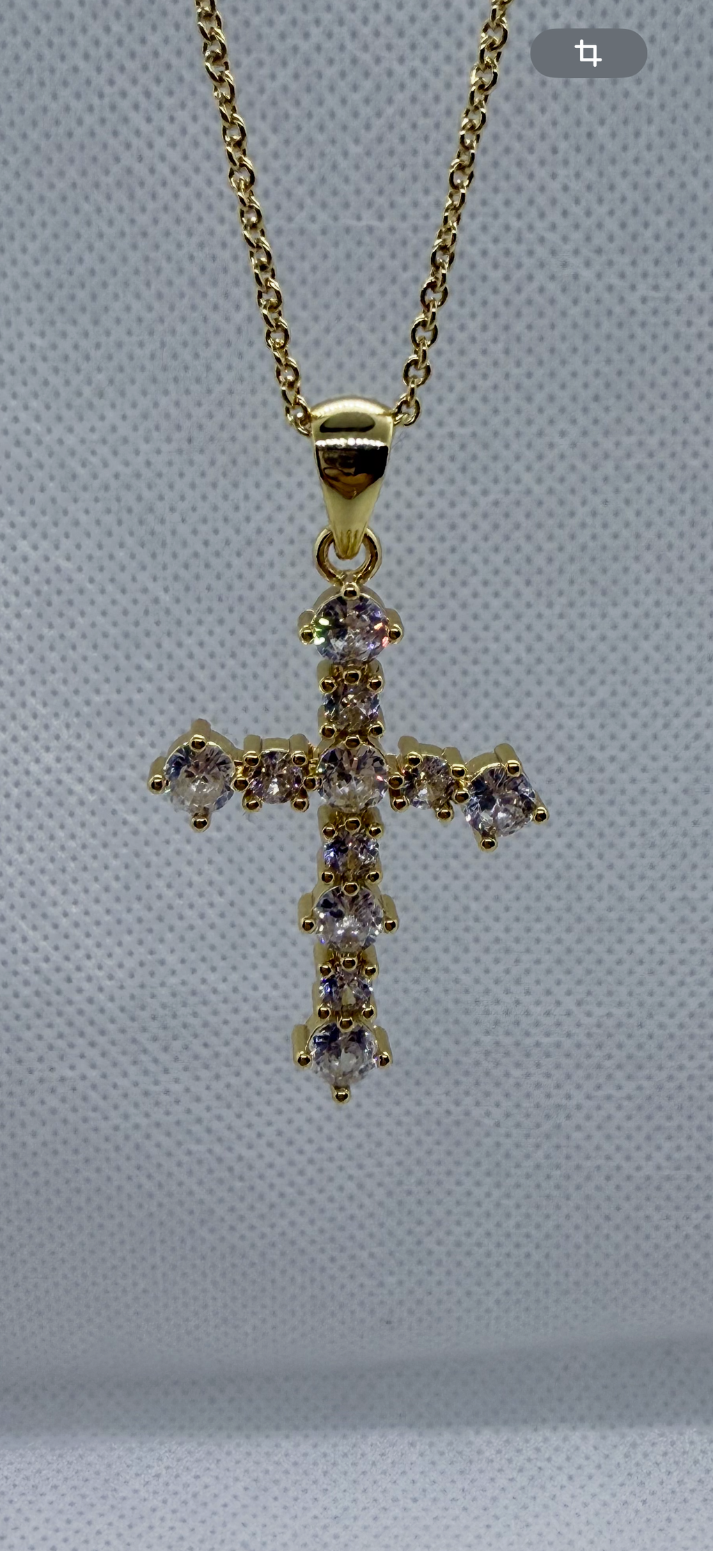 Chaîne Croix – Plaqué Or & Zircon