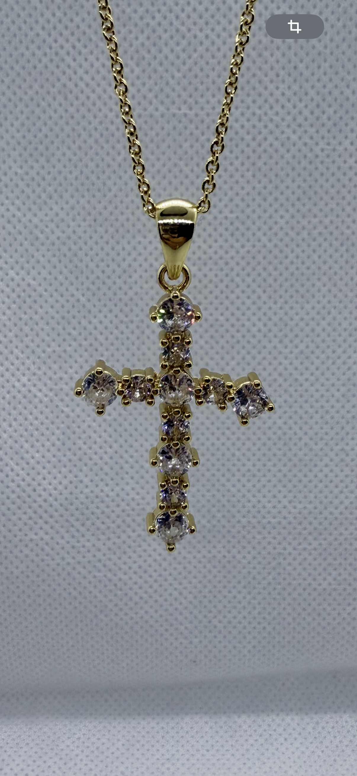 Chaîne Croix – Plaqué Or & Zircon