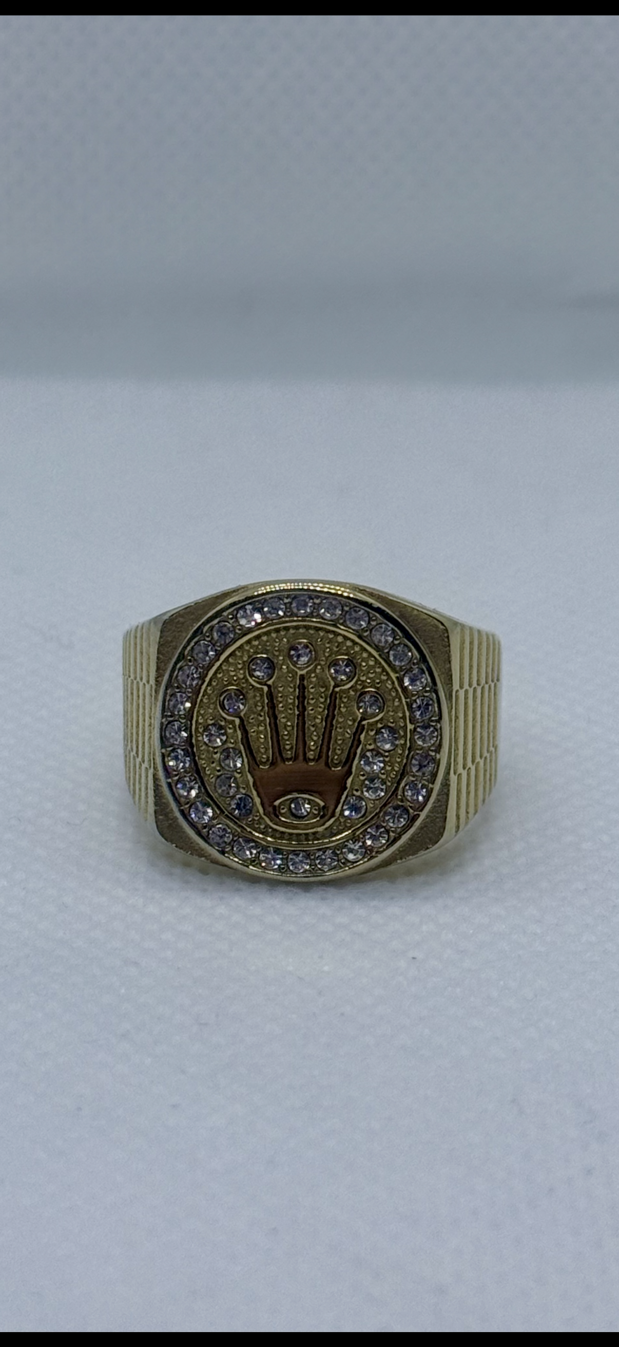Bague Couronne – Plaqué Or & Zircon