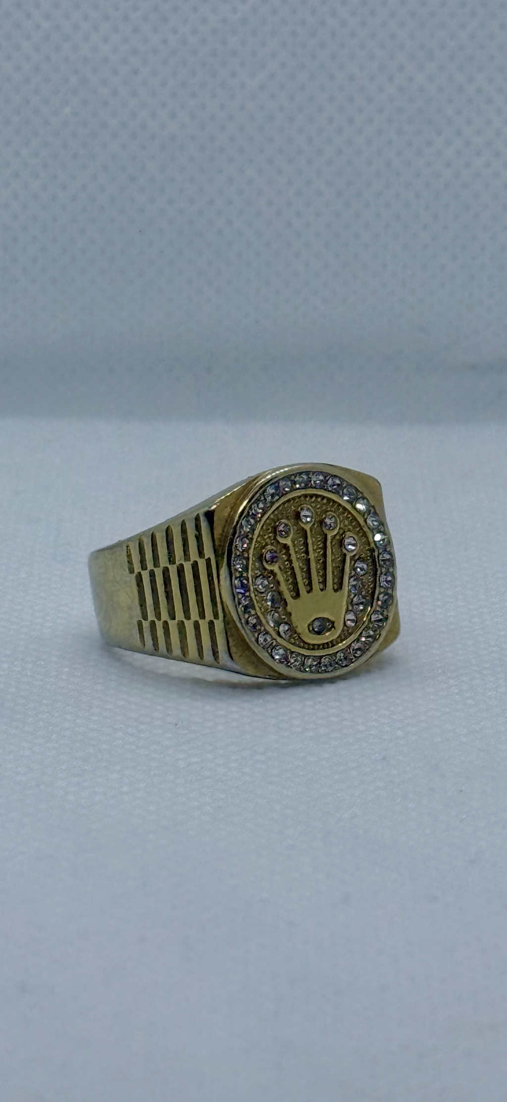 Bague Couronne – Plaqué Or & Zircon