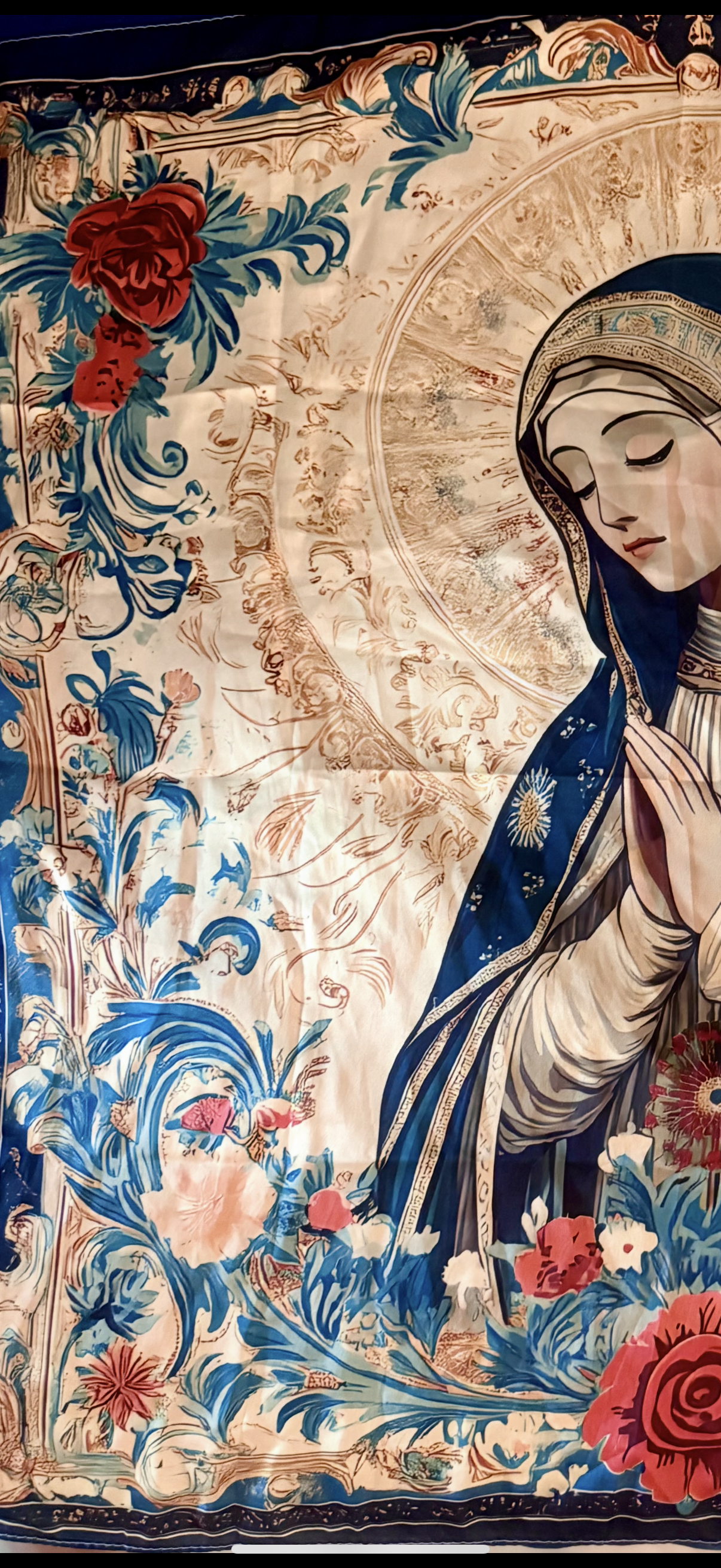 Foulard Vierge Marie – Élégance & Spiritualité